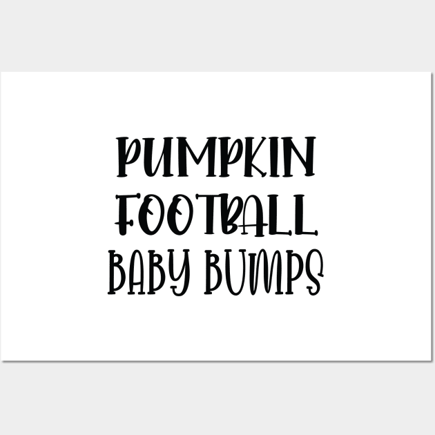 Pumpkin Football Baby Bumps / Football Pregnancy Announcement / Cute Halloween Pumpkin Gift New For Mom Wall Art by WassilArt